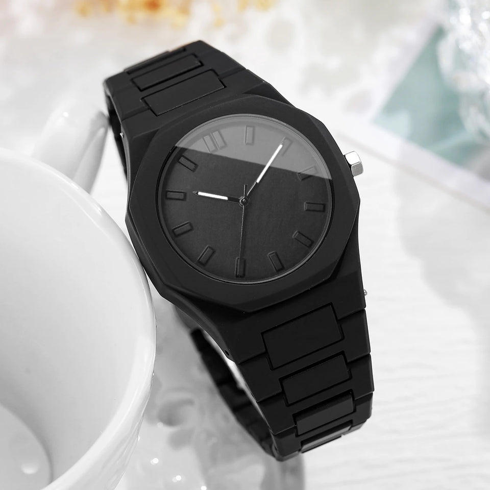 Casual Plastic Strap Women Quartz Wristwatch Fashion Simple Dial Quartz Watches For Ladies Clock Reloj Mujer (Without Box)