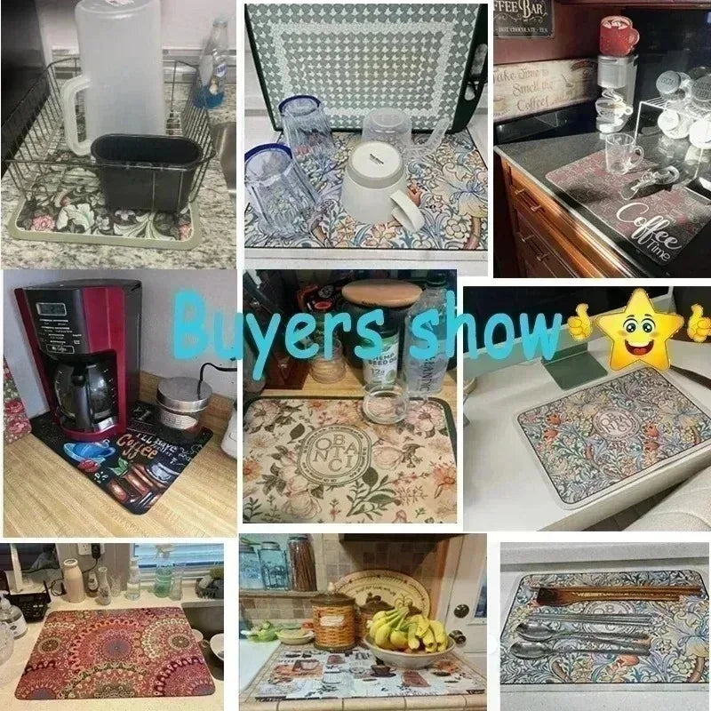 Coffee Mat Countertops Waterproof Mat Countertop Accessories Fit Under Maker Espresso Machine Pad Absorbent Hide Stain Rubber