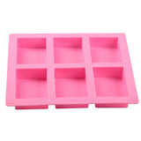 6 grid Handmade Soap Silicon Mold 6 types Floral Pattern Flat Bottom Essential oil Toilet Soap DIY Baking Cake Square Mold