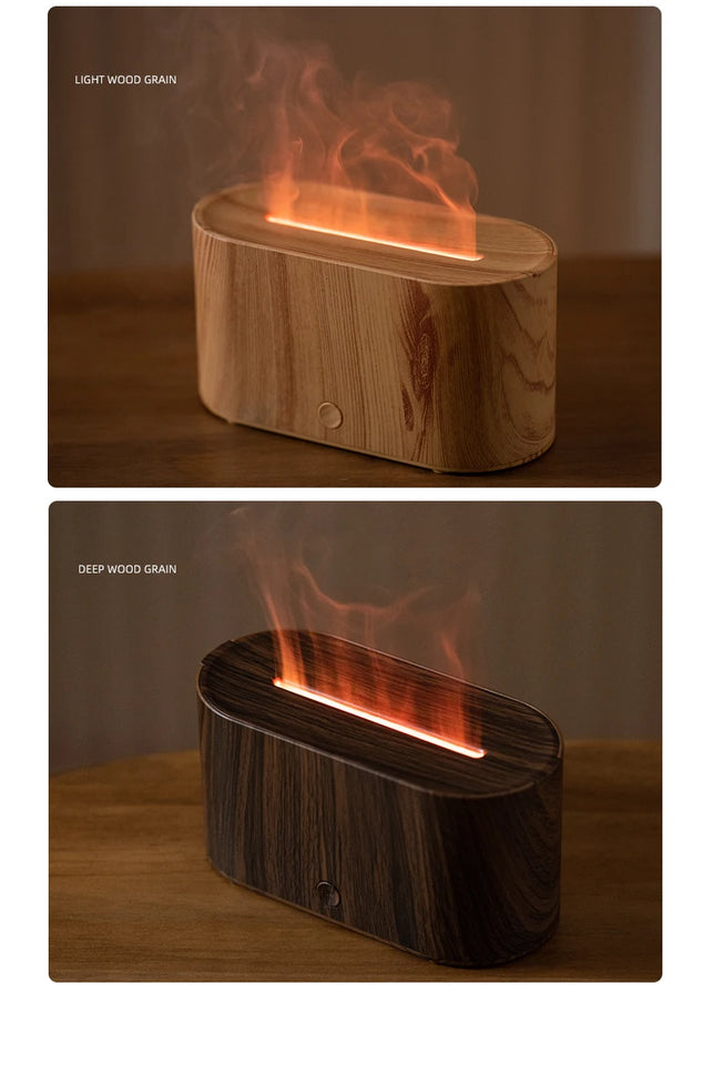 HY02 Flame Aromatherapy Humidifier with Anti-Dry Burn Feature Colorful Lights Silent Mist Moisturizing And Humidifying Function