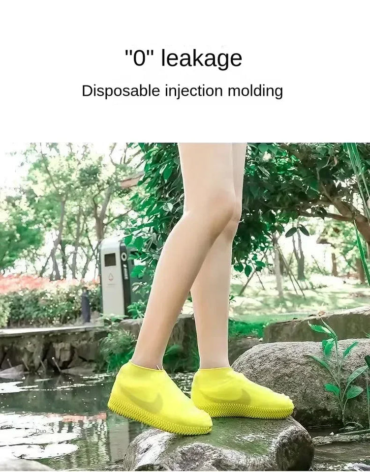 New 1 Pair Waterproof Non-slip Silicone High Elastic Wear-resistant Unisex Rain Boots for Outdoor Rainy Day Reusable Shoe Cover