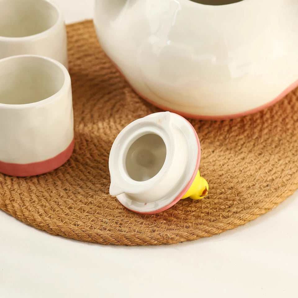 Duck,kettle,Drink water.Shape,Kettle set,Cup,Duckling,Cute,Pale pink,Summer,Goose,teacup,Brew tea,Household