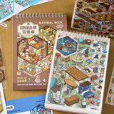 3D Miniature Scene Sticker Book, 40pcs/bag+1 tweezers set DIY Dollhouse Journal Scrapbooking Creative Gifts (Sticker Spark)