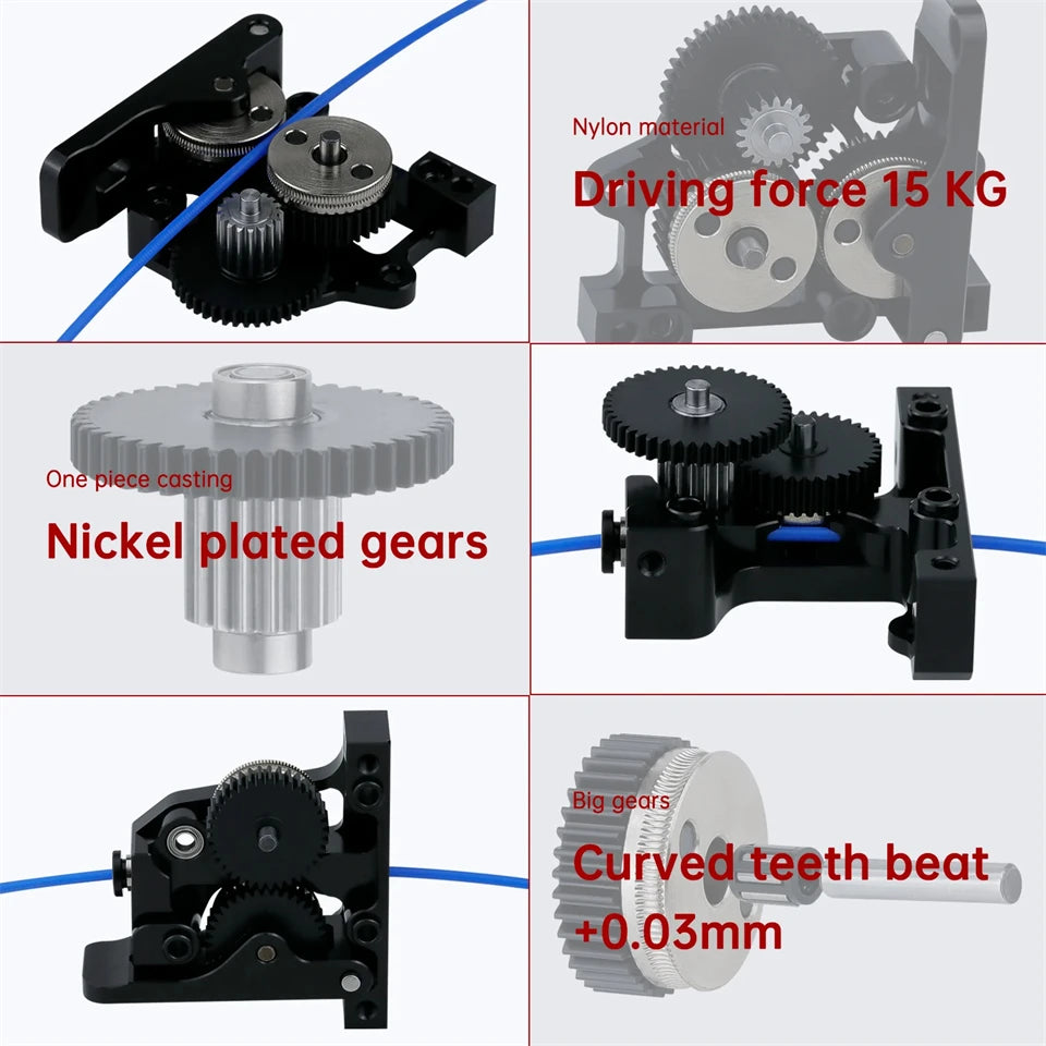Dual Gear Extruder HGX-LITE-Extruder Hard Steel Reduction Gear With High Speed Motor for CR10 CR 10S Ender 3 V2 3D Printer Parts