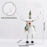 Christmas Large Standing Elk Plush Doll With LED  Lights Navidad Figurine Reindeer Ornaments For Xmas Kid Gift Home Decorations