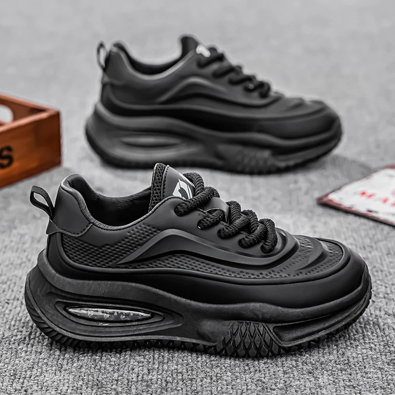 Chunky Sneaker Plus Size 45 46 47 48 Men Designer Sport Shoes Fashion Casual Leather Fabric Height Increased Flat Platform Shoes
