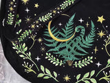 Dark Gothic Witch Plant Embroidered Flannel Shoulder Underarm Bag, Vintage Large Capacity Crossbody Bag,  Bags for Women