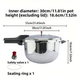 Stainless steel pressure cooker,commercial and household use, multiple specifications,suitable for electric stove and gas stove.