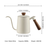Stainless Steel Coffee Gooseneck Kettle 600ML Pour Over Coffee Pot with Precision Spout for Hand Brewing