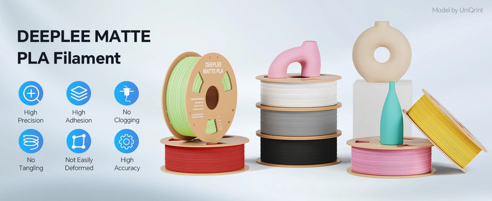 DEEPLEE Matte PLA Filament 1KG,1.75mm FDM 3D Printer Filament Dimensional Accuracy +/- 0.02mm, 1kg Carboard Spool (2.2lbs)
