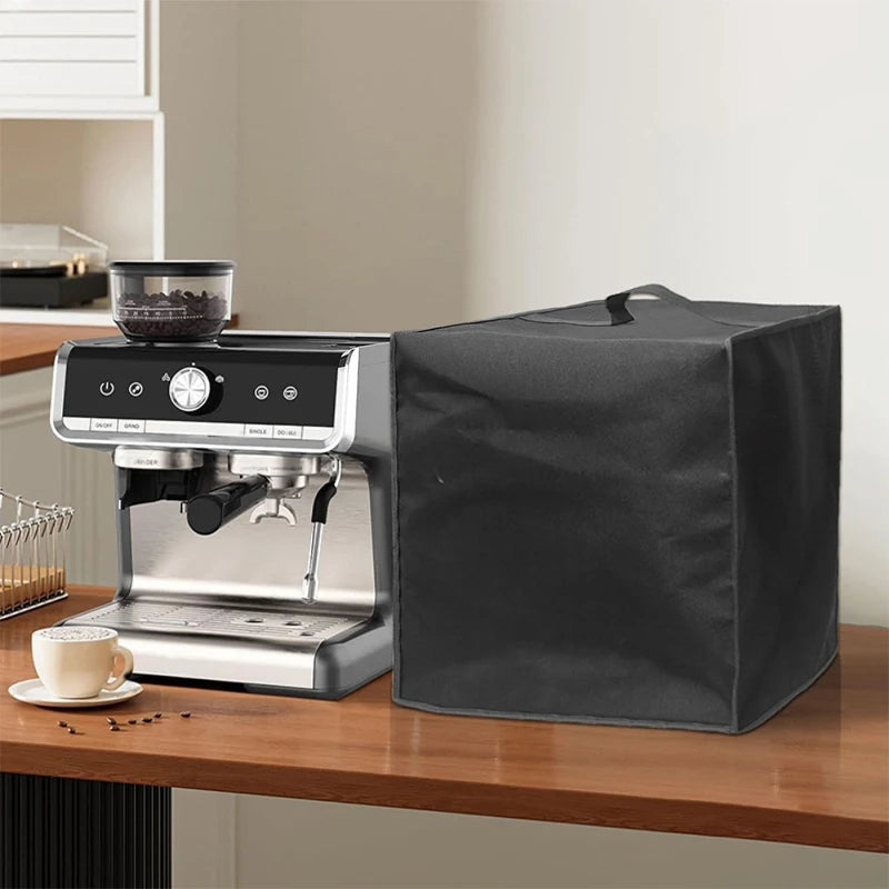 Espresso Machine Dust Cover Waterproof Nylon Foldable Protective Sleeve For Coffee Maker Equipment Black Appliance Guard