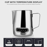 350/600ml Stainless Steel Coffee Latte Cup With Temperature Display Milk Foam Pitcher Espresso Pot Milk Sparkling Cream Cup