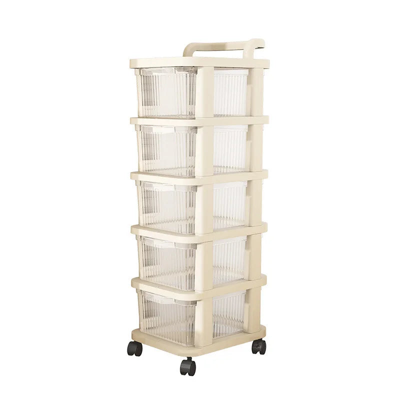 Acrylic Shopping Cart Shelf Stand Floor Standing Bathroom Gap Frame Home Living Room Snack Storage Rack Modern Minimalism