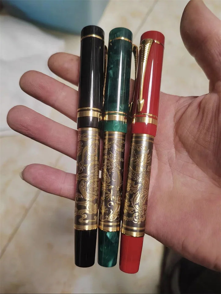 Lemon M2S China Four Great Beasts Acrylic Piston Fountain Pen Blade Long Knife Nib Hand-Polished Writing Luxury Stationery Gift