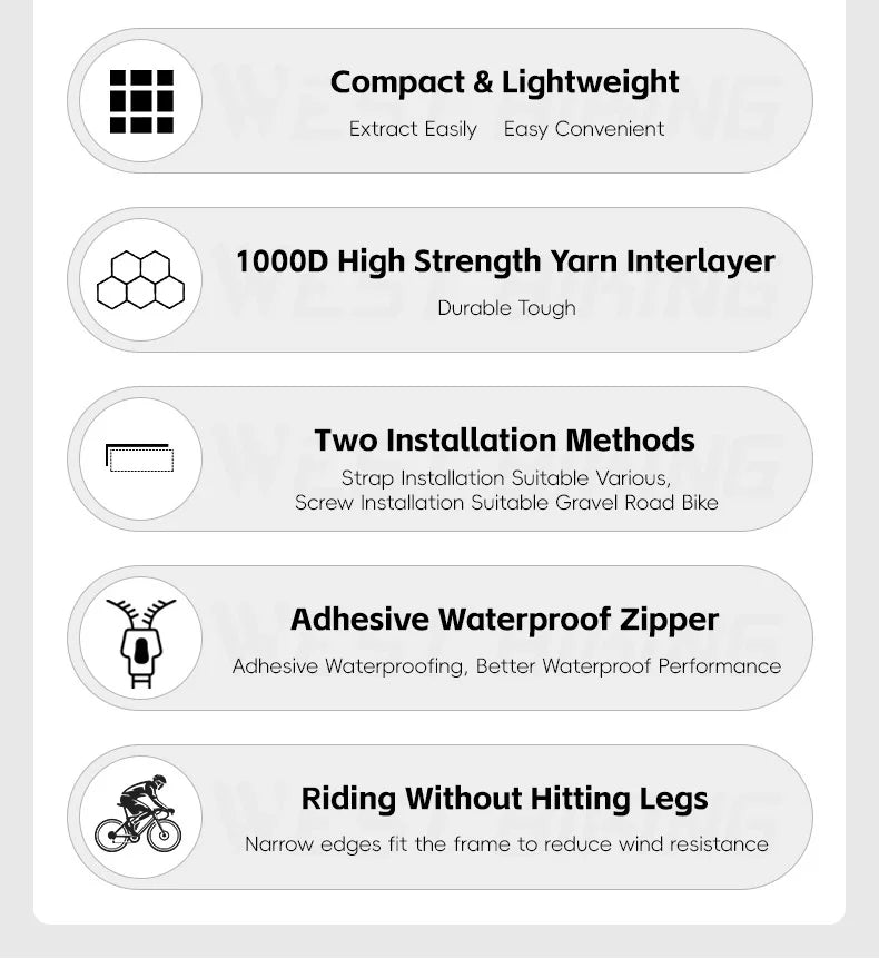 WEST BIKING Bike Bag Ultralight Top Front Tube Frame Triangle Bag Portable Water Repellent MTB Road Bicycle Bag Pannier