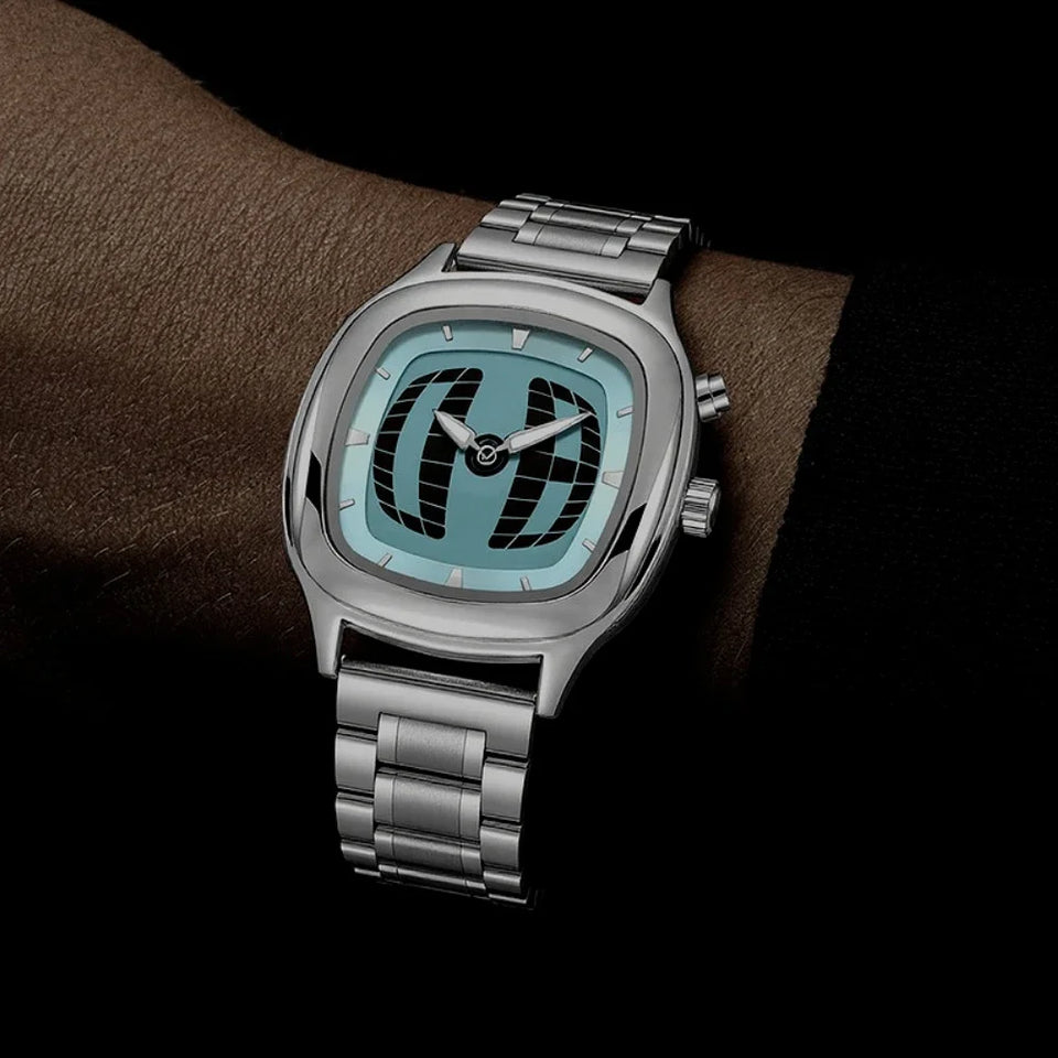 Business AAA Quartz Watch Color Square Y2K Pointer Number Dual Display Steel Personalize Hot Watches Men Dynamic Design Clcok