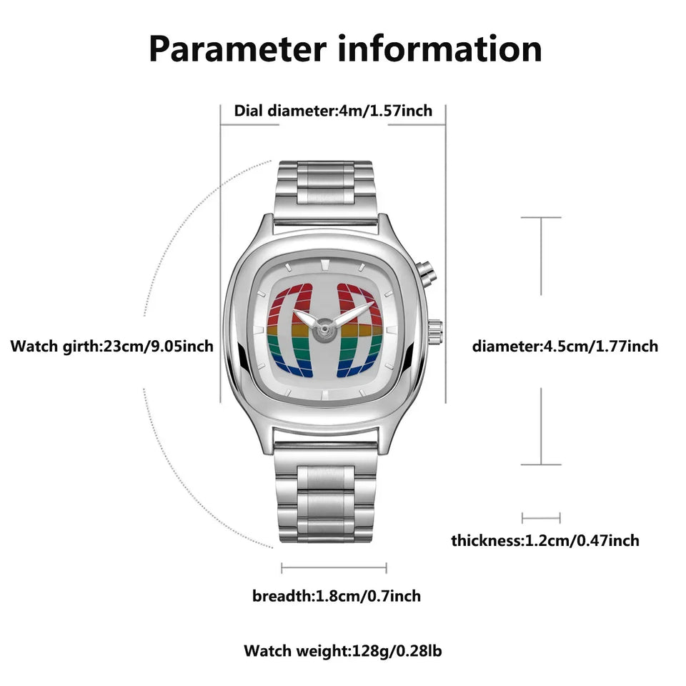 Business AAA Quartz Watch Color Square Y2K Pointer Number Dual Display Steel Personalize Hot Watches Men Dynamic Design Clcok