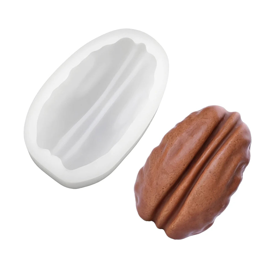Single-Cell Coffee Beans Peanuts Pecan Pistachios Design Silicone Chocolate Mold Mousse Cake Mould Kitchen Dessert Baking Tools