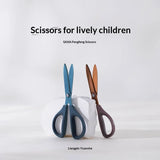 KOKUYO SAXA Curved Scissors for Effortless Cutting Non-stick Fluorine/Titanium Coated Safety Round Tip Portable Safe Craft Tools