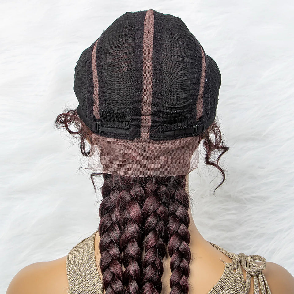 KIMA New Arrival 26 Inches Braided Wigs Synthetic Lace Front Hair Wig With Baby Hair for Black Women