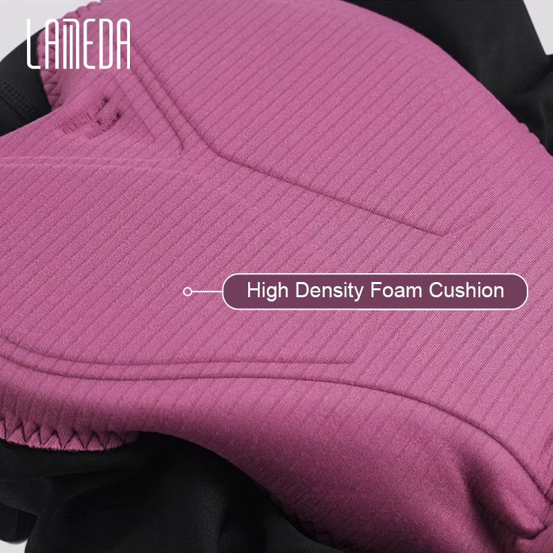 Lameda Bib Pants Shorts Women Cycling Seamless Breathable Cycling Bibs With Comfortable Pad Women's Cycling Shorts