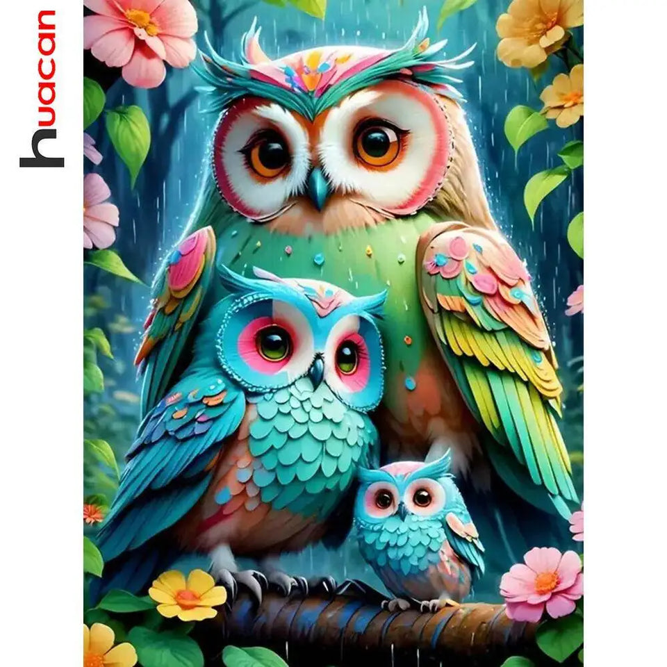 Huacan 5d Diamond Painting New Arrivals Owl Animal Diamond Mosaic Cross Stitch Embroidery Sets Home Bedroom Wall Artwork