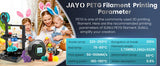 JAYO PETG/PETG Clear 3D Printer Filament 1.75 ±0.02mm 1.1kg/roll High Toughness Neatly Wound Filament Fit Most FDM Printer