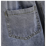 Plus Size Shorts For Women 2024 Summer New Arrivals High Elastic Waist Crimping Wide Leg Loose Streetwear Blue Jeans Shorts