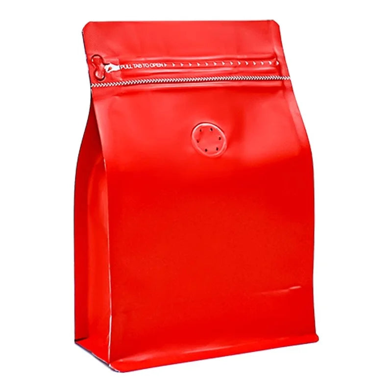 StoBag 50pcs 250g Coffee Beans Packaging Bag with Valve Aluminum Foil Heat Sealing for Powder Tea Nuts Storage Reusable Pouch