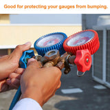 2pcs 70mm Manifold Gauge Protective Boot Covers For Gauges Red Blue Electrical Appliances And Testing Equipment Accessories