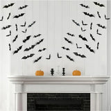 120pcs Halloween Bats Decorations for Outdoor and Indoor Use 3D Bat Stickers Ideal for Wall Window Home Kitchen Scary Theme Par