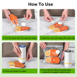 Electric Air Pump Vacuum Sealer Pump Rechargeable Automatic Sealing Machine with Reusable Vacuum Sealer Bags Food Packaging Bag