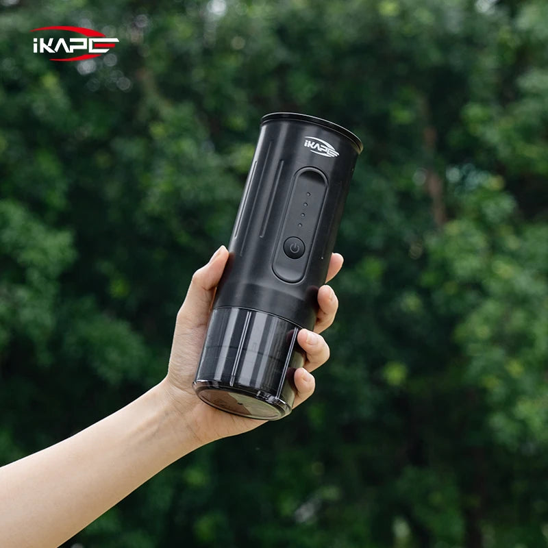 IKAPE Portable Coffee Machine Fit Capsules Ground Coffee Handheld Coffee Maker Manually For Camping Hiking No Heating Function