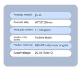 Refrigeration Turbo Cooling Mini Fan USB Adjustable Handheld Fan Suitable Office Outdoor Portable Personal Fan
