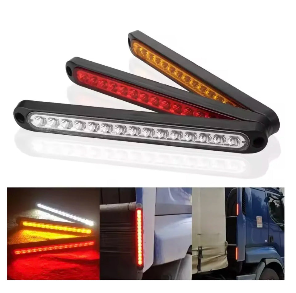 2pcs 15-LED Third Brake Light Assembly, 12V/24V Multi-Position Rear Warning Lamp for Truck Trailer Commercial Vehicles