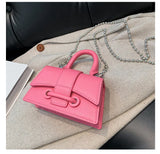 Women Mini Handbag Korean Style Chic Solid Texture Chain Crossbody Bag Ladies Summer High-Grade New Lipstick Commuter Bags