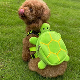 Turtle Shape Dog Snack Bag Large Capacity Pet Backpack Portable Soft Puppy School Bag Convenient Cute Puppy Carrier