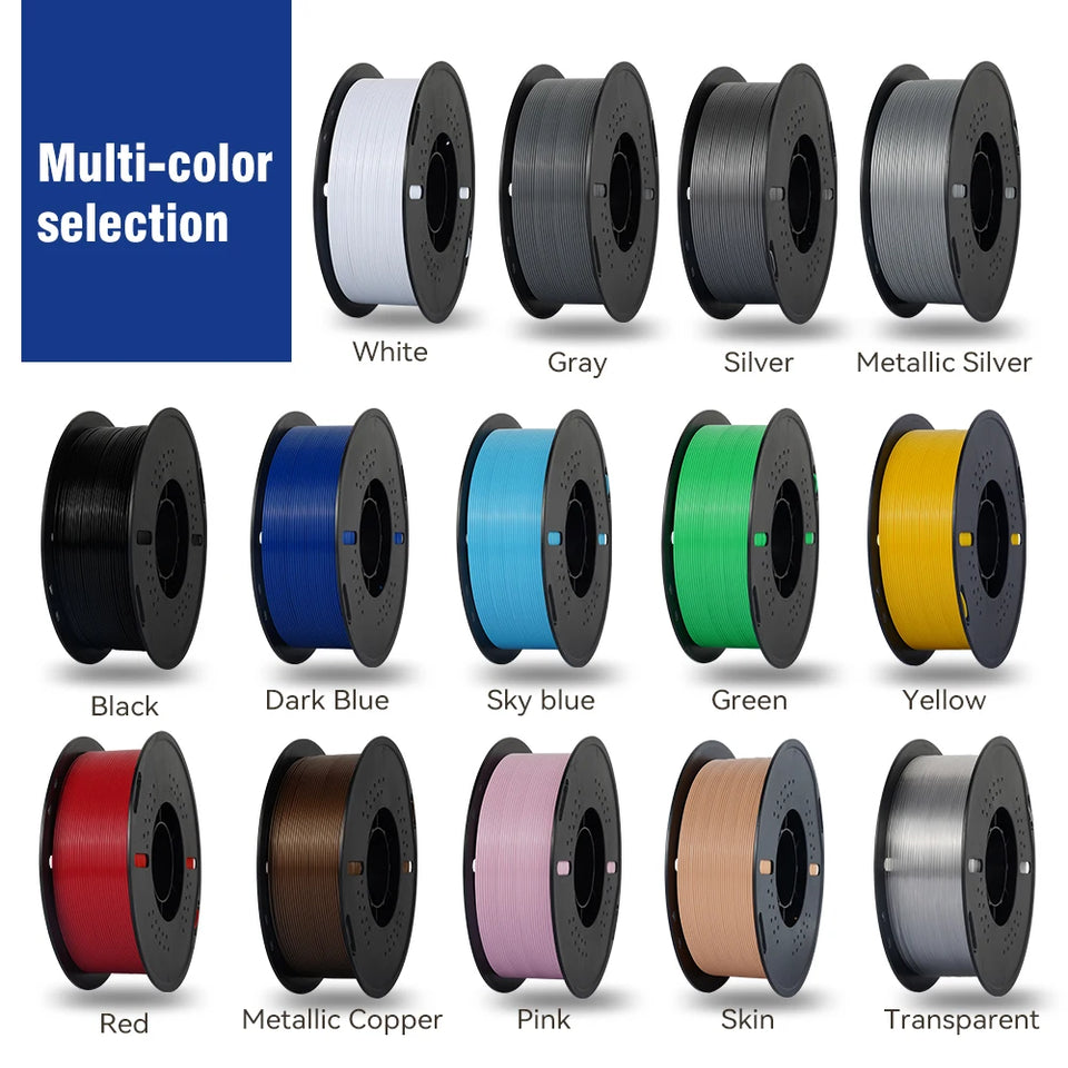KINGROON 10KG PLA/PETG Filament 1.75mm Black White Gray 3D Printer Filament No Bubbles Plastic 10 Rolls Wholesale