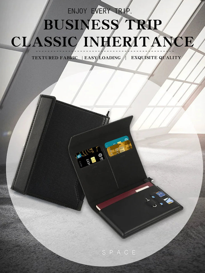 New Solid Color Passport Holder RFID Blocking Ticket Slot Clip Protective Cover Protector Leather Travel Card Bag
