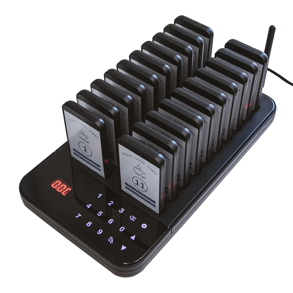 Wireless Restaurant Pager Guest Calling Paging System Waterproof Food Pager for Coffee Shop Dessert Shop Food Truck Bank