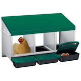Multi-Compartment Metal Chicken Nesting Box Automatic Roll-Out Egg Collection Waterproof Steel Laying Box for Hens Ducks Rabbits