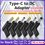USB C PD to DC Power Connector Universal 12/15/19V Type C to DC Jack Plug Charging Adapter Converter for Router Tablet Mini Fan