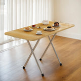 Compact and Durable Folding Table - High Density Hardwood, Metal Frame, No Power Supply - Suitable for Dormitory, Rental, Resta
