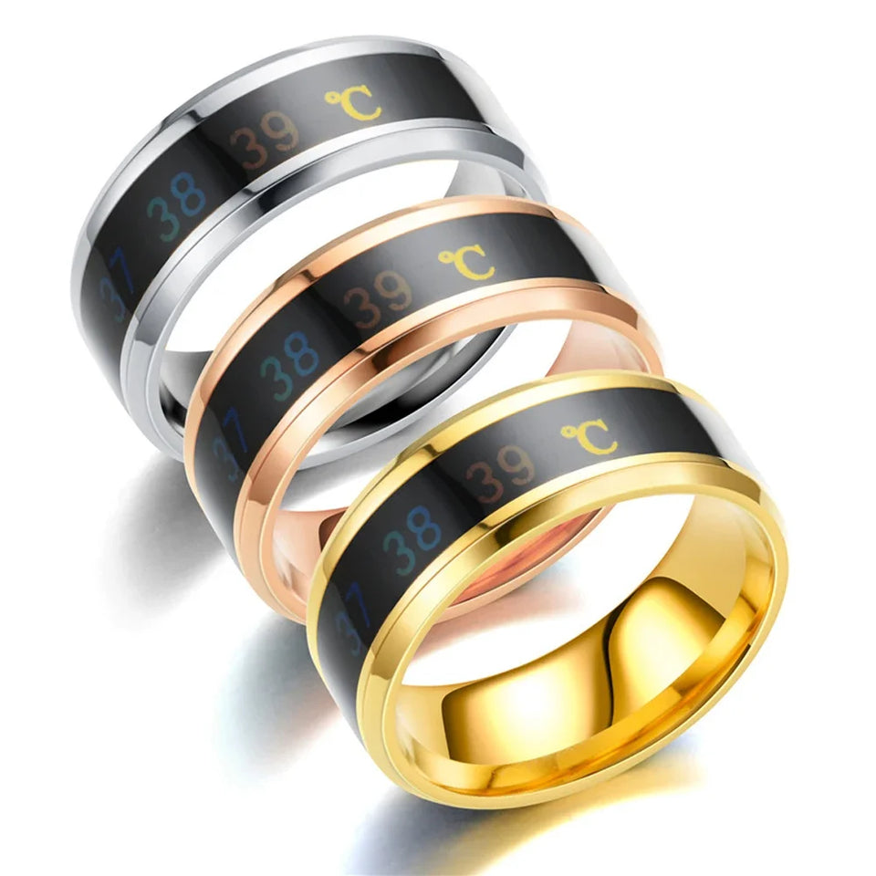FSUNION 2025 New Arrival Titanium Steel Intelligent Temperature Sensitive Rings For Women Men Waterproof Jewelry Wedding Gifts