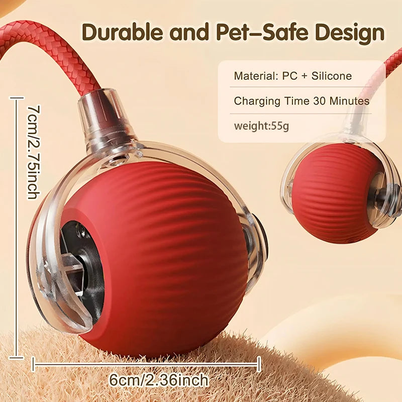 Cat Toys Automatic Rolling Ball Faux Tail Rechargeable Smart Pet Interactive Ball Electric Toy Dog Cat Training Imitate Mouse