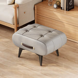 Furniture Small Upholstered Shoe Bench Oil Wax Leather Padded Entryway Shoe Changing Stool Modern Minimalist Living Room Ottoman