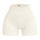 High-waisted Yoga Pant For Women, Designed To Lift And Shape, Tight-fitting With Solid Color And Ribbed Texture, Sports  Shorts