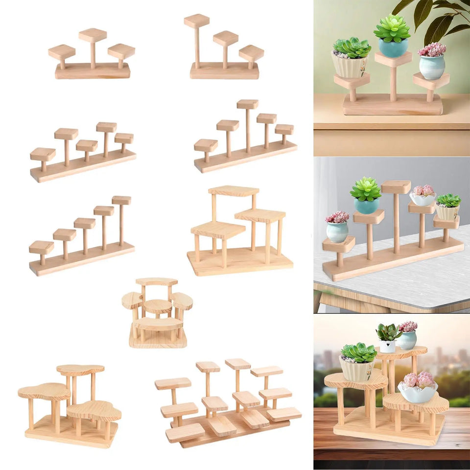 Wooden Display Riser Desktop Display Rack Practical Decorative Collectibles Display Shelf for Jewelry Figurines Toys Cosmetic