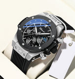 Men Watches High Quality Waterproof Sports Chronograph Quartz Wristwatches Silicone Strap Calendar Luminous Watch For Men