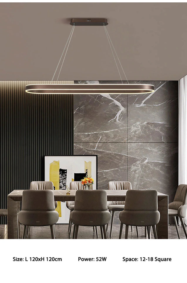 Nordic LED Restaurant Chandelier Ring Aluminum Chandelier Suitable For Kitchen Restaurant Hanging Chandelier Lustre Lighting